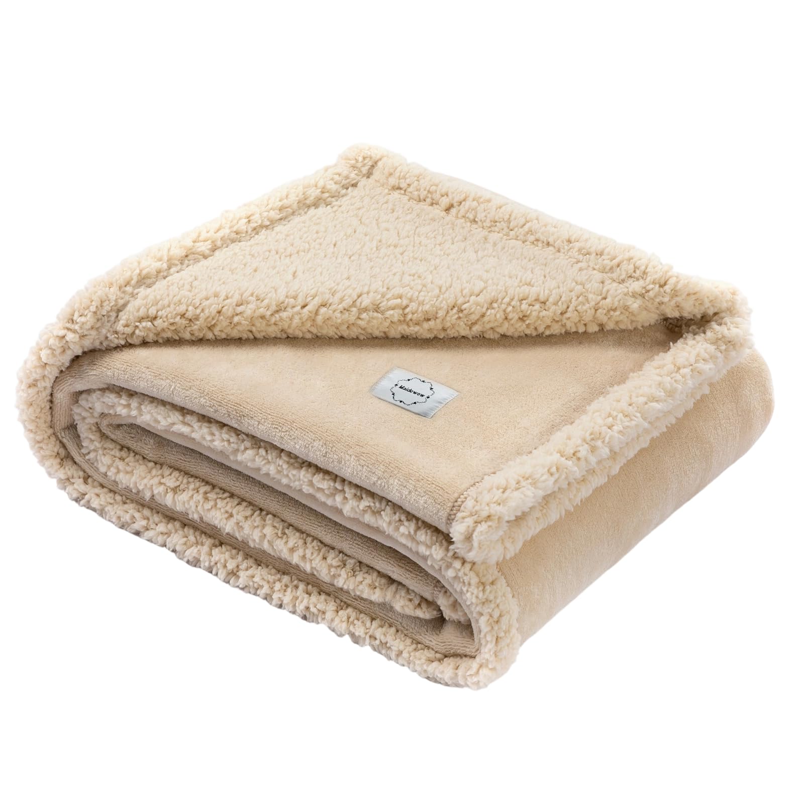 Cream Pet Blanket Couch Throw Blankets for Dogs Cats Waterproof Bed Cover Puppy Leakproof Warm Sherpa Fleece Sofa Covers Washable-XS-28X20in