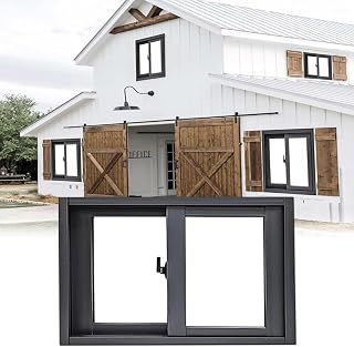 Black Home Windows Replacment, Basement Window Mobile Home House Window for Ventilating, Featuring Double-Pane Insulated with Thermal Insulation Soundproof Glass 22x13in / 56x33cm