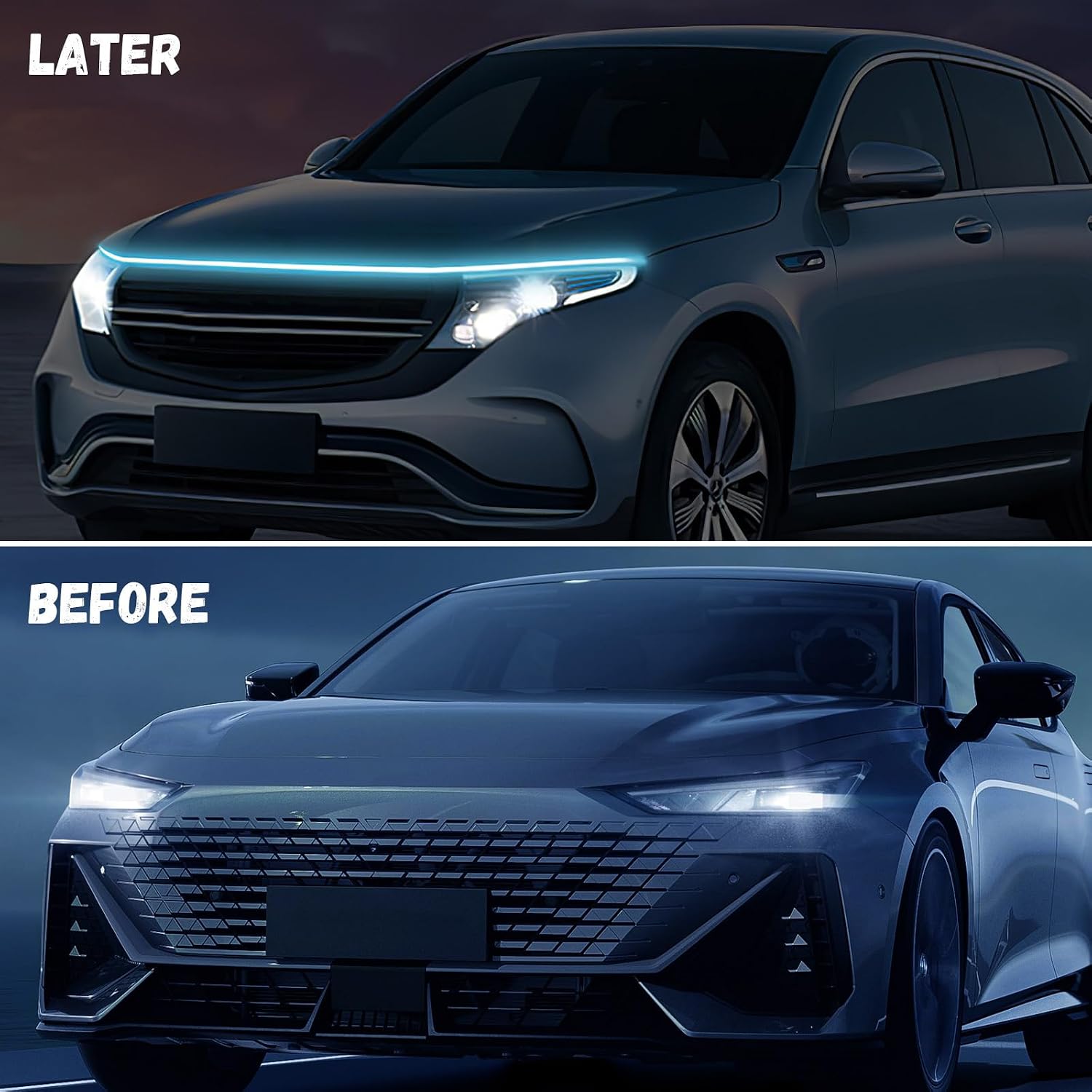 Car Hood Light Strip, 59" Waterproof LED DRL Dynamic Scan (Iceblue) image 4