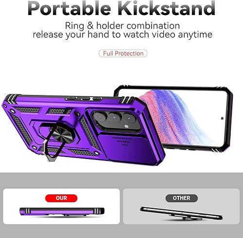 Miniatura 6 de SunStory Funda para Samsung Galaxy A54 5G con protector de pantalla HD, funda para cámara deslizante y soporte, Samsung A54 5G grado militar para