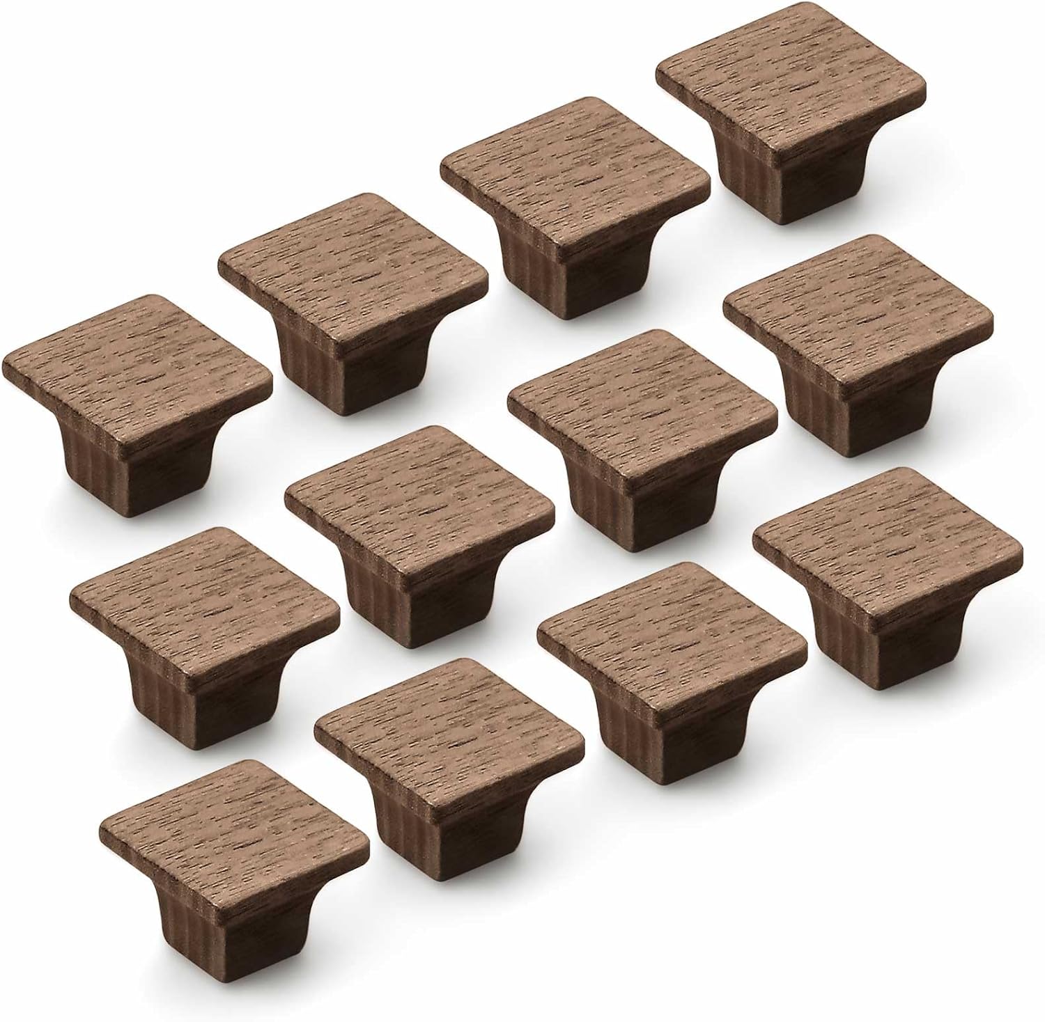 12 Pack(Square) Minimalist and High-End Chinese-Style Cabinet Door Handles Cabinet Drawer Pulls Single-Hole Wardrobe Knobs Wooden Door