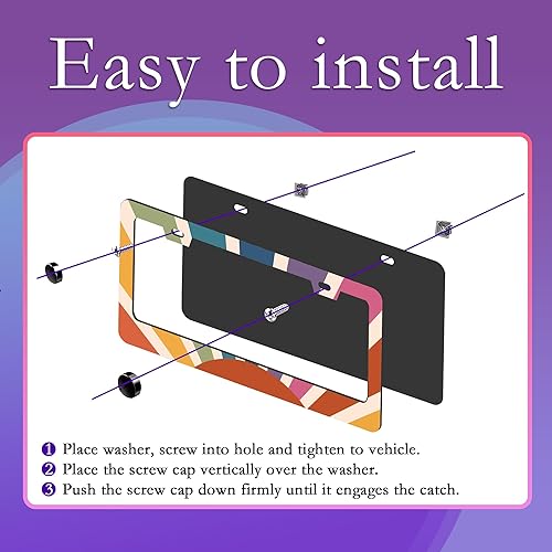 Miniatura 3 de Groovy Sun - Marco de matrícula de metal, aluminio, a prueba de óxido, accesorios de coche para nosotros, Canadá, estándar, mujeres, hombres, 2