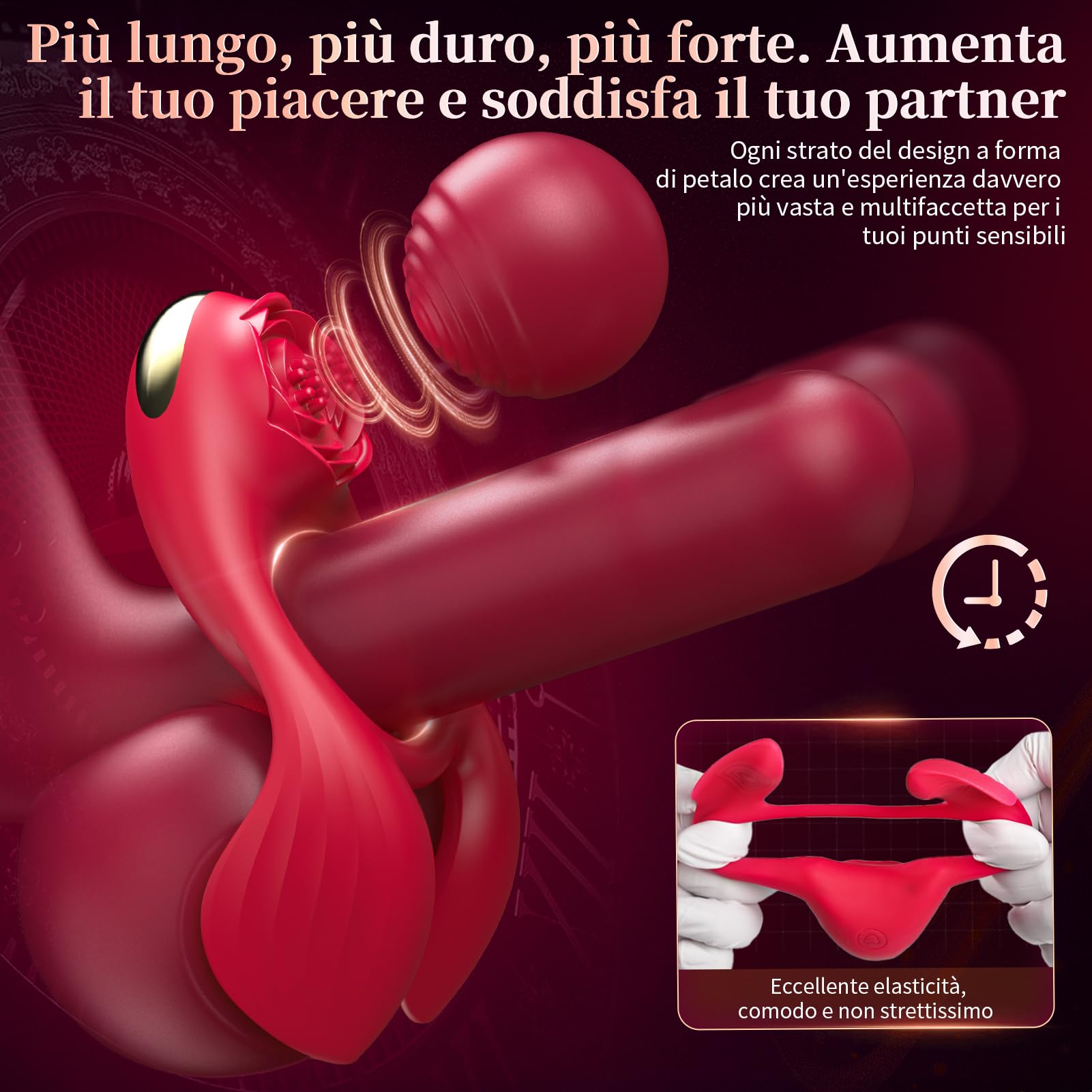 Sexytoysys Coppia Anello Vibrante per Lei e Lui - 3 Motore 7 Modalità Sex Toys Uomo e Donna Stimolatore per Clitoride Toys Sessuali per Coppie Anello per Pene da Uomo Cockring Stimolatore Pene Sex Toy