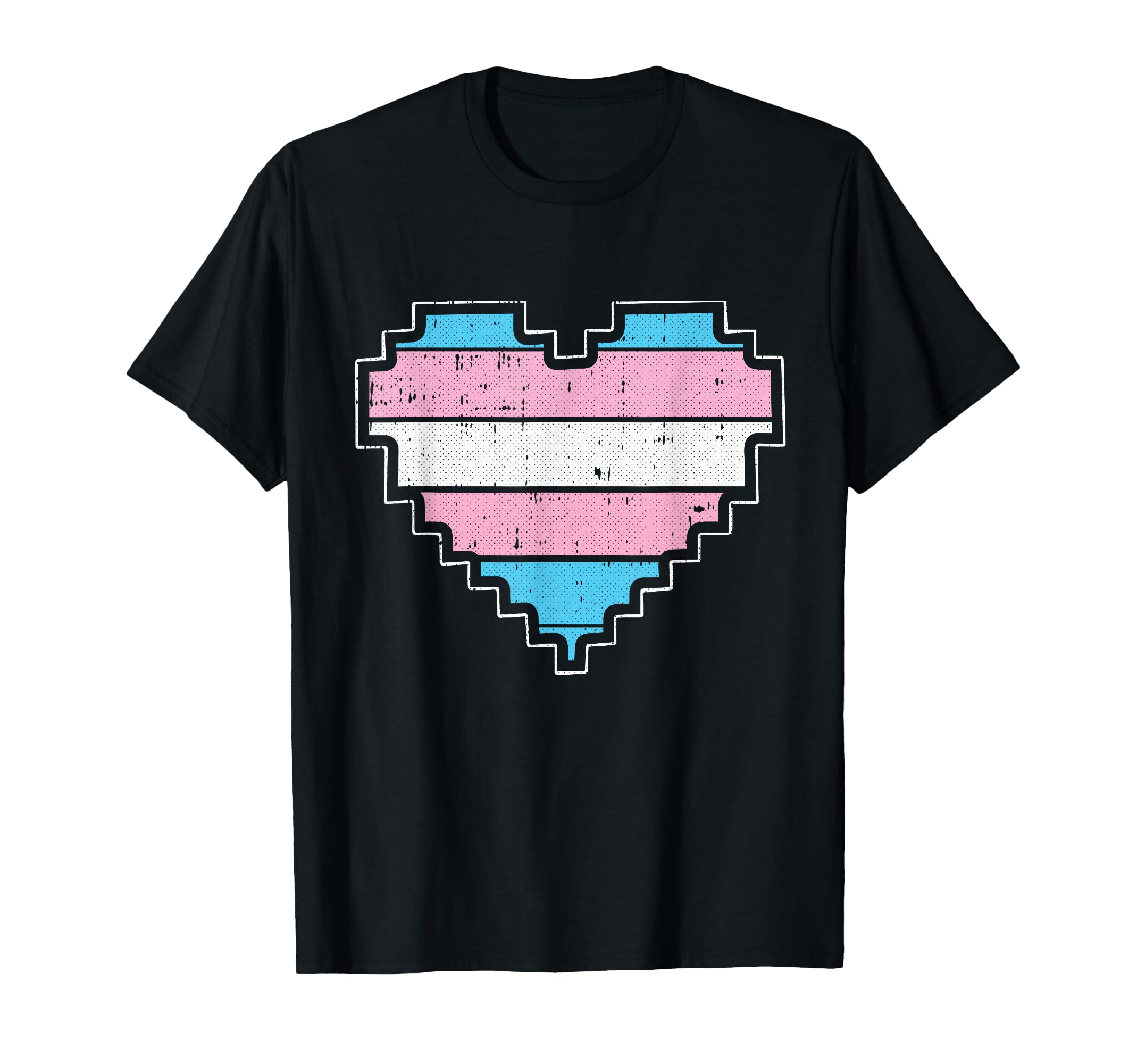 Pixel Heart Trans-gender Pride Retro Gaming LGBTQ Ally Gamer T-Shirt