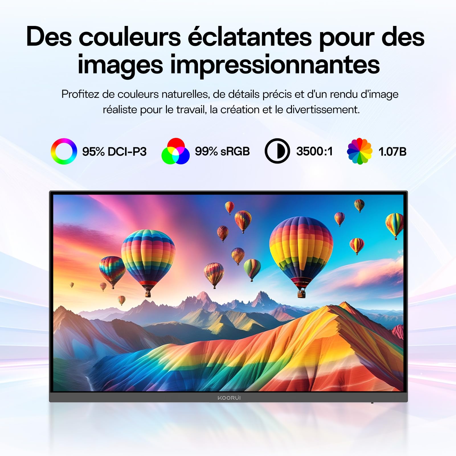 KOORUI Écran PC 32 Pouces 4K UHD, Dalle VA, Haut-parleurs intégrés
