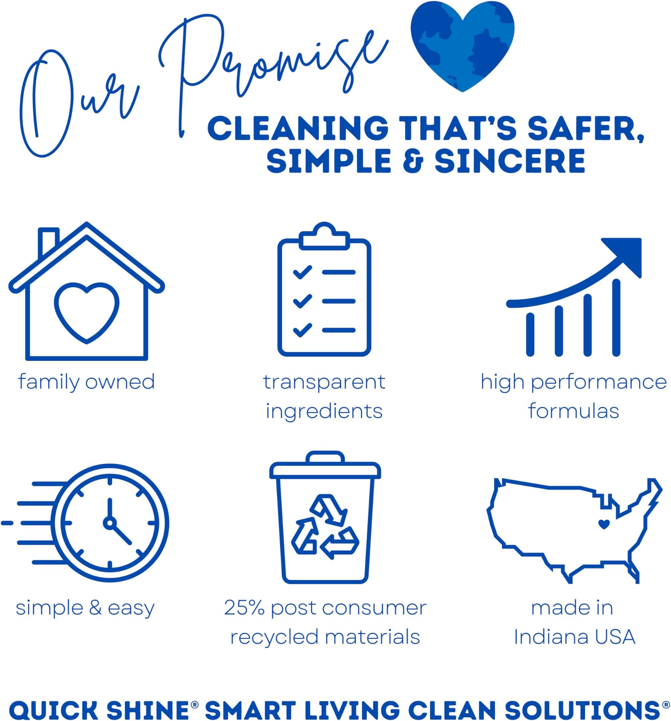 Quick Shine Multi-Surface Floor Cleaner & Floor Polish with Clean Shine Technology 2-27oz Bottles | For Hardwood, Laminate, Premium Vinylboard, Tile, Stone | Safer Choice