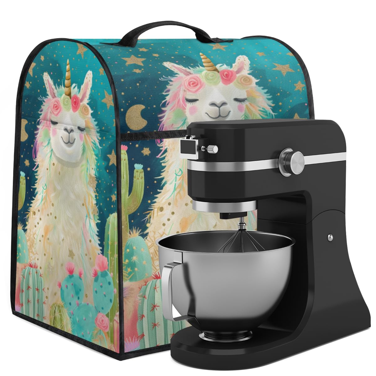 Coffee Maker Cover Cactus Unicorn Alpaca Kitchen Appliance Covers Small Appliance Covers Blender Cover Juicer Cover Dust Covers for Kitchen Appliances with Top Handle and Pockets,Washable,B960