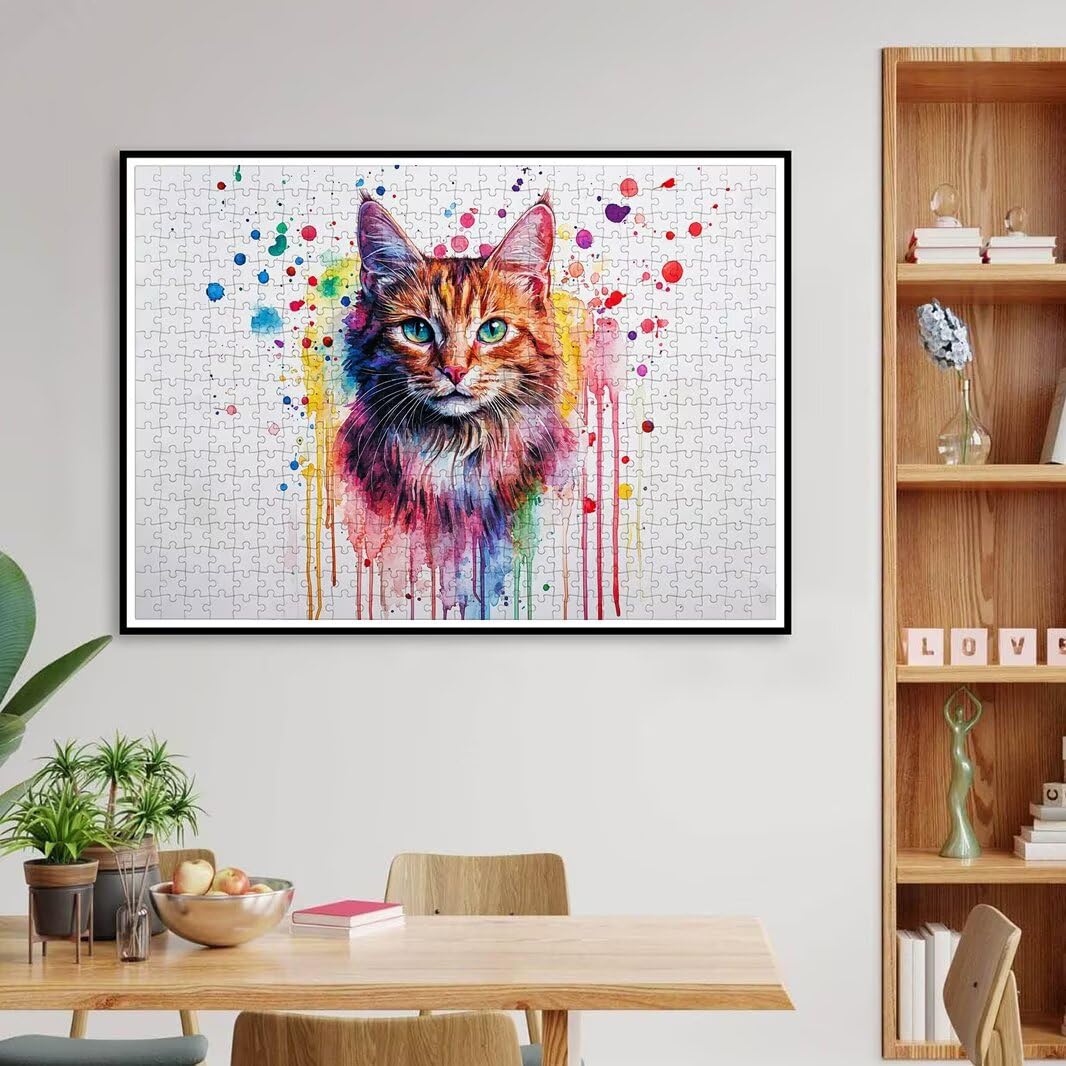 Puzzle 1000 Pezzi, Puzzle Gatto per Adulti, 70x50cm, Compact Box -4386