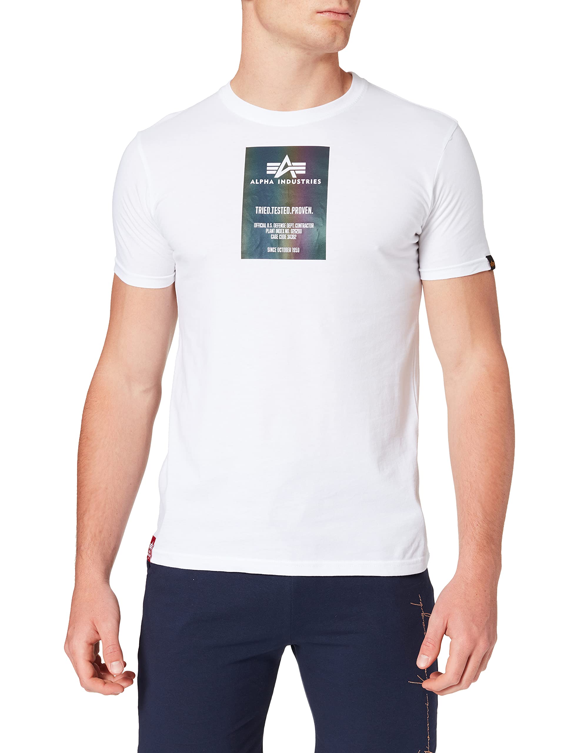 ALPHA INDUSTRIES Rainbow Reflective Label T Camiseta para Hombre