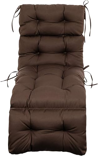 Miniatura 2 de ARTPLAN Cojines de tumbona para exteriores con asiento y respaldo de mimbre copetudo para muebles de exterior