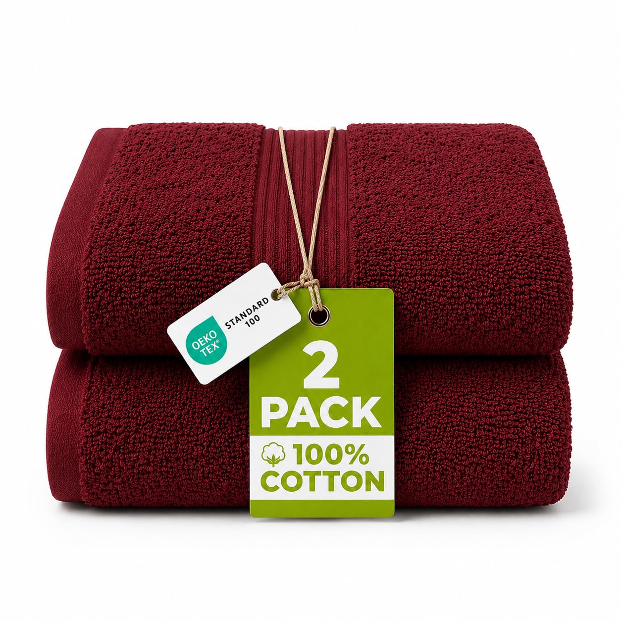 NIMORA 4 Piece Egyptian Cotton Towel Bale Set – Ultra Soft 500 GSM – Face Towels, Hand Towels & Bath Sheet – Super Absorbent, Durable & Quick Dry Bathroom Towels (Wine, 2BS)
