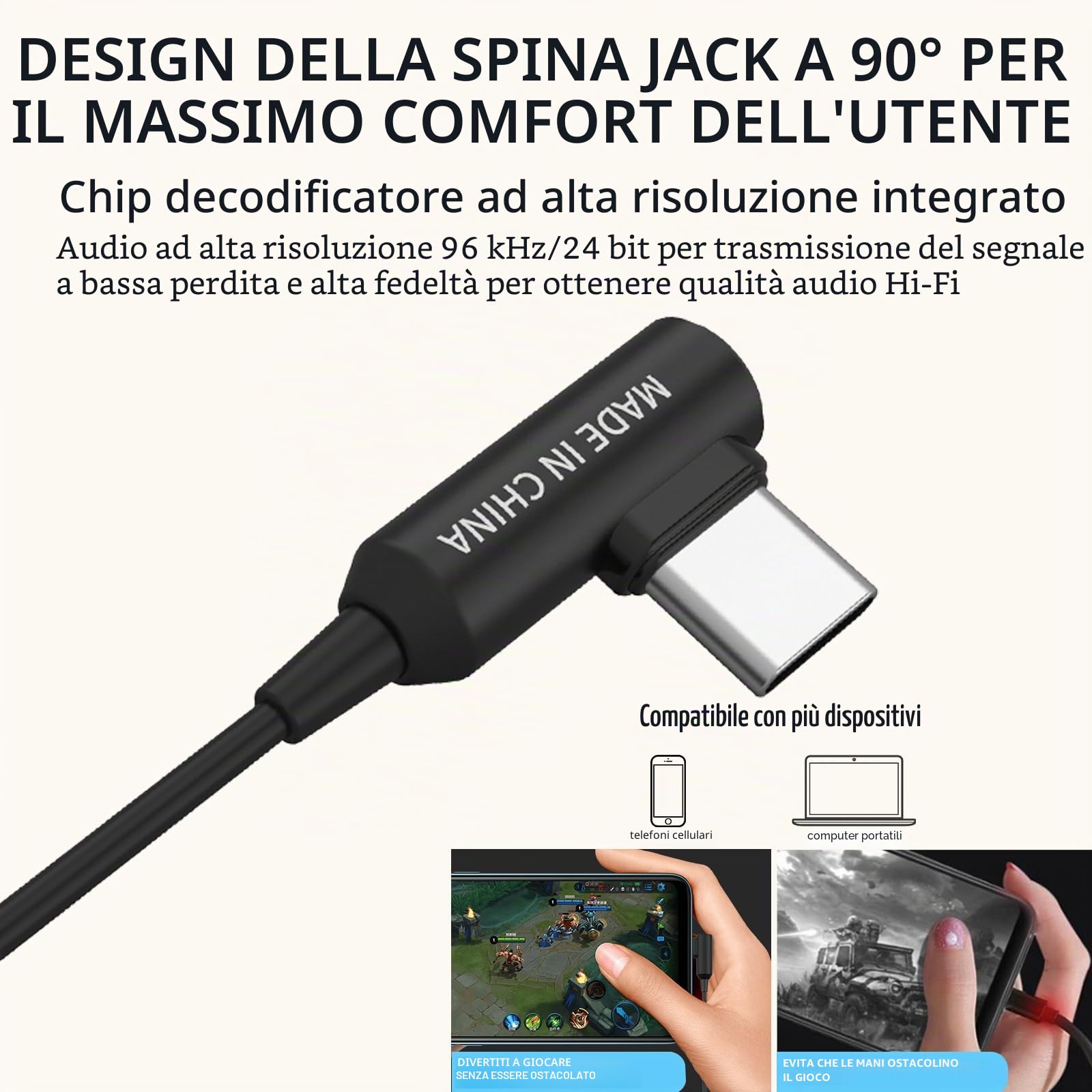 SoundMAGIC E80D Auricolari Cablati USB-C, Micro, DAC Hi-Res, HiFi, Nero