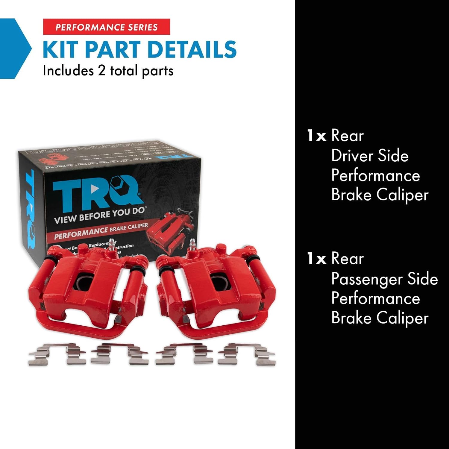 TRQ Performance Rear Driver and Passenger Side Brake Caliper Set Compatible with 03-04 Infiniti G35 with Single Piston Calipers 05 G35 All Wheel Drive 03-05 Nissan 350Z with Single Piston Calipers