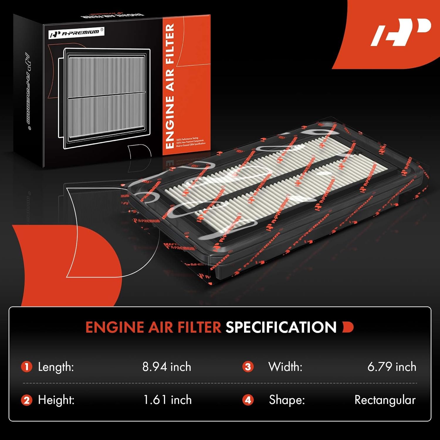 A-Premium 2-PC Engine Air Filter Compatible with Toyota Yaris 2016-2020, Yaris iA 2017-2018 & Scion iA 2016, 1.5L, Replace# 17801-WB001, P51F133A0