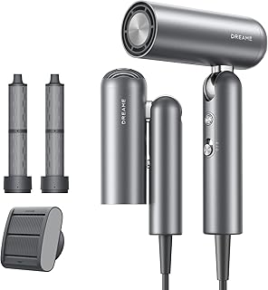 DREAME Pocket Neo Sèche-cheveux Grande Vitesse, 3 Formes pliables, poids léger de 300g, Moteur de 110 000 tr/min, 300 Millions d'ions Négatifs, Température Constante de 57 °C, Séchage en 40s, Gris