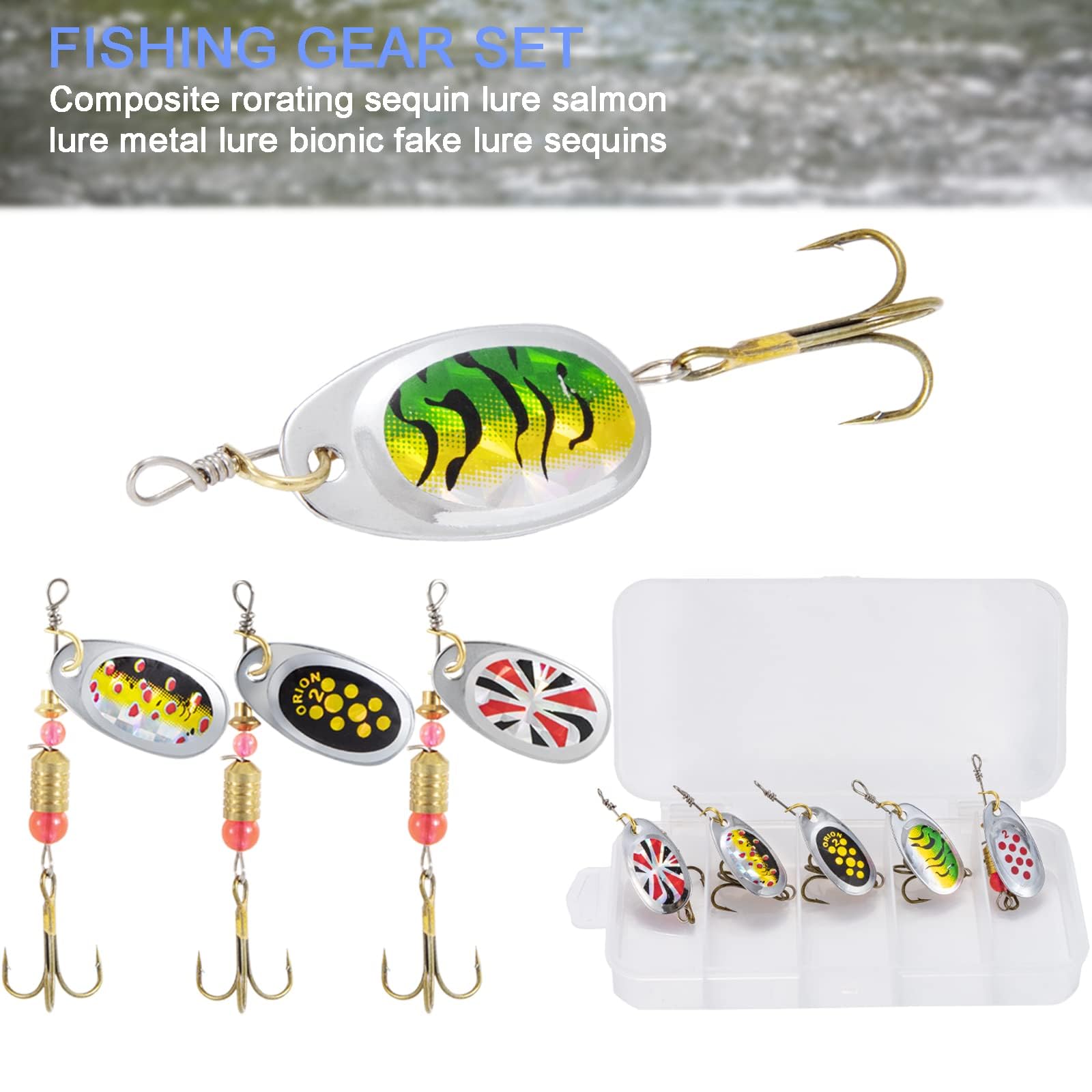 10 Pezzi Esche da Pesca Cucchiaini da Pescas Esche Artificiali Spinning Trota Cucchiaini Pesca Spinning Paillettes con Gancio per Persico Luccio Trota Pesci Bass