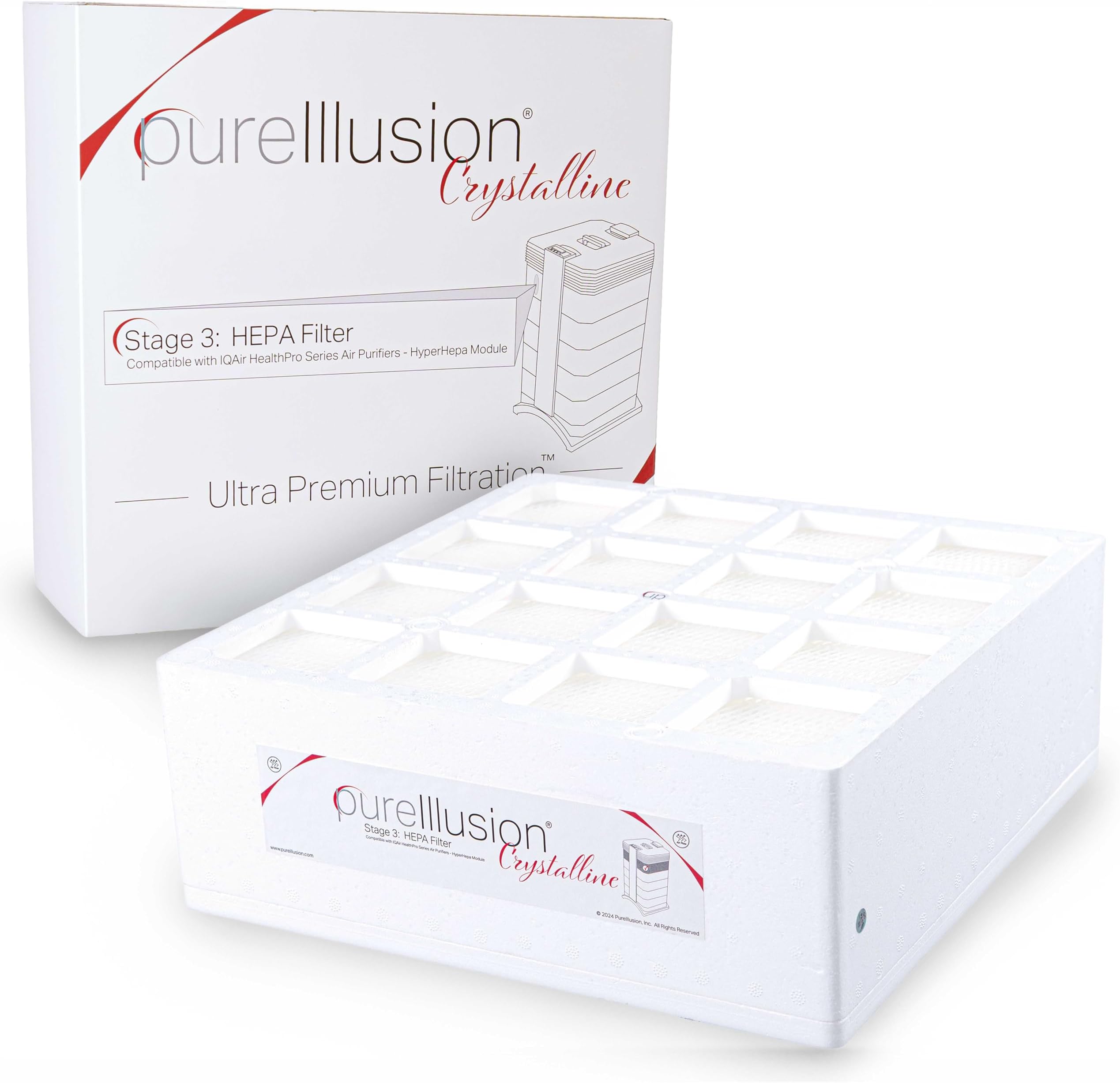 PureIllusion Scientifically Tested HEPA Filter for IQAir HealthPro Series Air Purifier - Ultra Premium True Hepa Filter fits HyperHepa Module - Genuine Crystalline