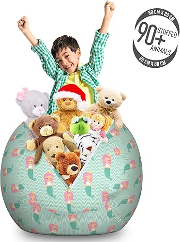 Miniatura 226 de Lunarable Silla de almacenamiento para adolescentes, coloridos patines de estilo retro, para actividades juveniles, para niñas y niños, divertido