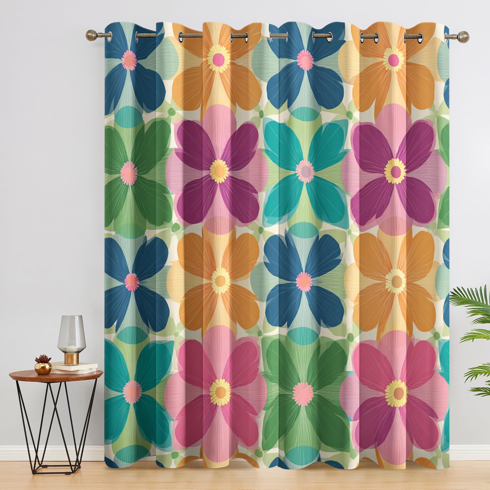 Rideaux Fleur Coloré pour la Décoration Chambre et Salon