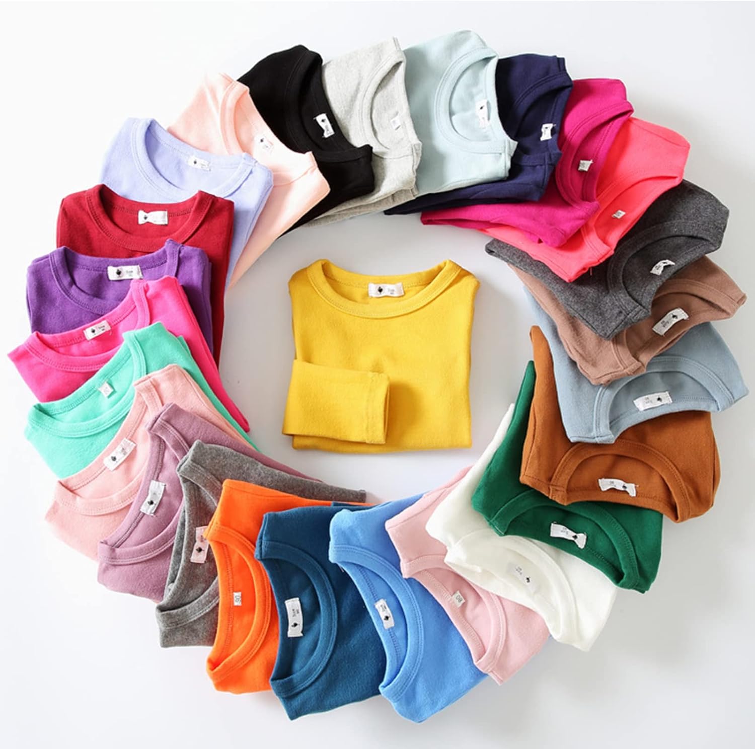 KISBINI Toddler Girls Boys Pajamas Cotton Thermal Underwear Basic Solid Sleepwear Soft Long Sleeve Pjs 2pcs Set - Image 6