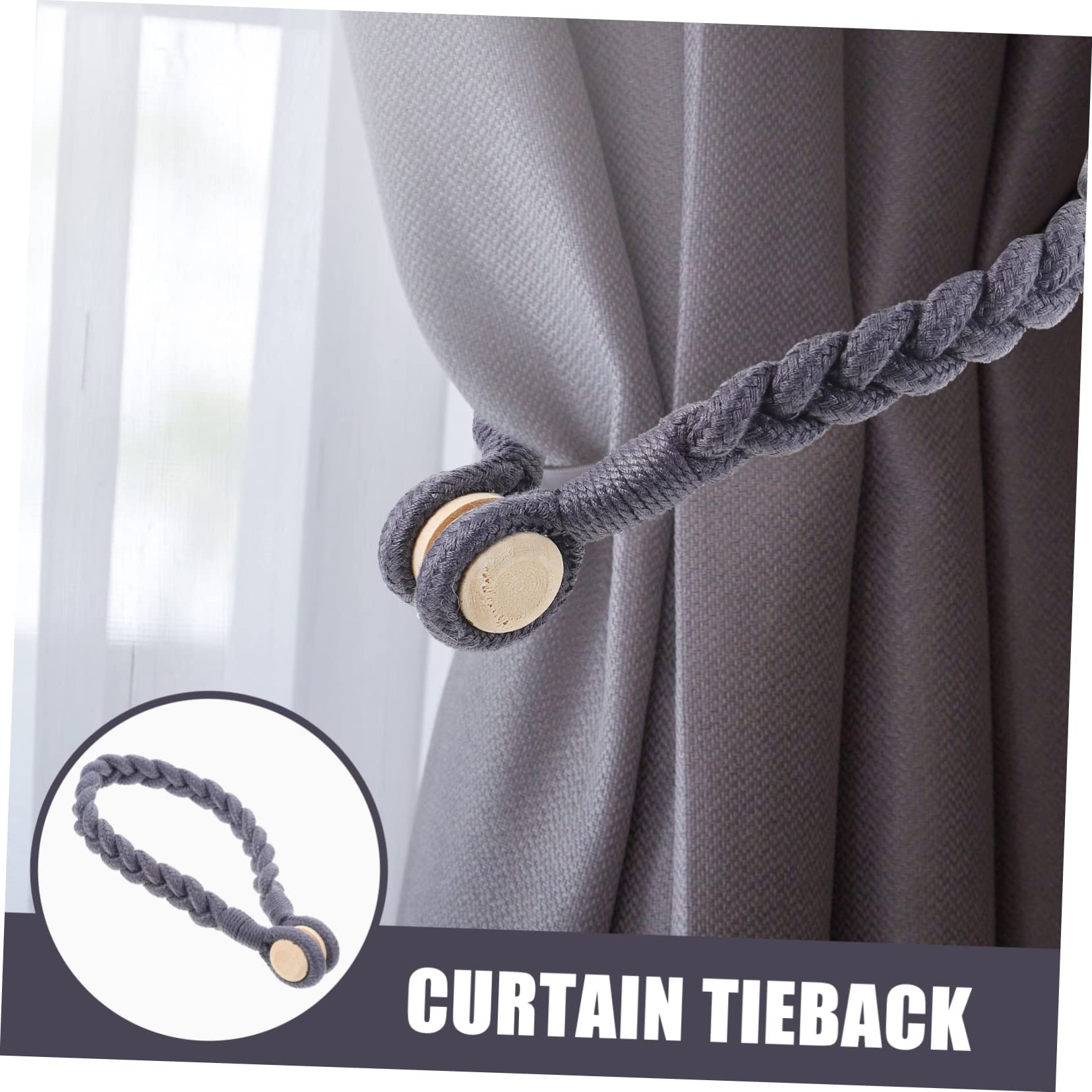 Zerodeko 6pièces Embrasses De Rideaux Magnétiques Corde Naturelle pour Décoration De Fenêtre Accessoire Moderne Et Élégant pour Salon Et Chambre