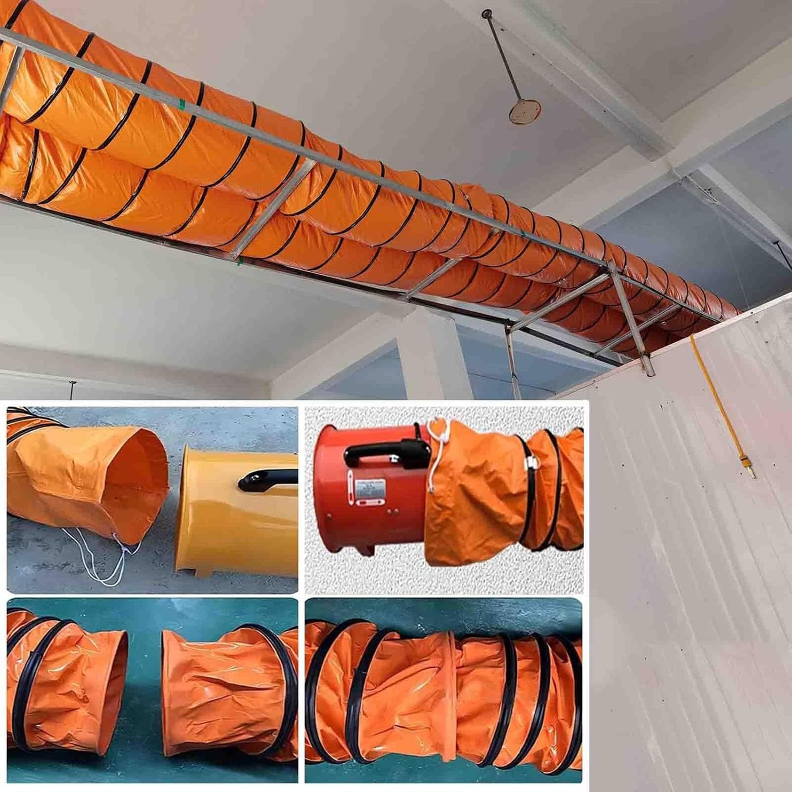 Manguera de conducto de ventilador extractor, conducto flexible de HVAC para conductos de aire, ideal para aplicaciones de sótano, baño y ático, longitud de 1,83 m, diámetro de 20 cm