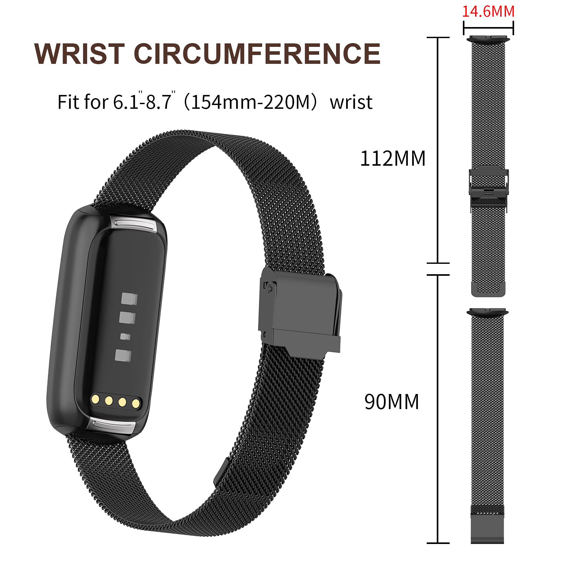 Cinturino In Acciaio Inossidabile Per Fitbit Luxe | Ricambio Metallo Regolabile, Regalo Perfetto - 2