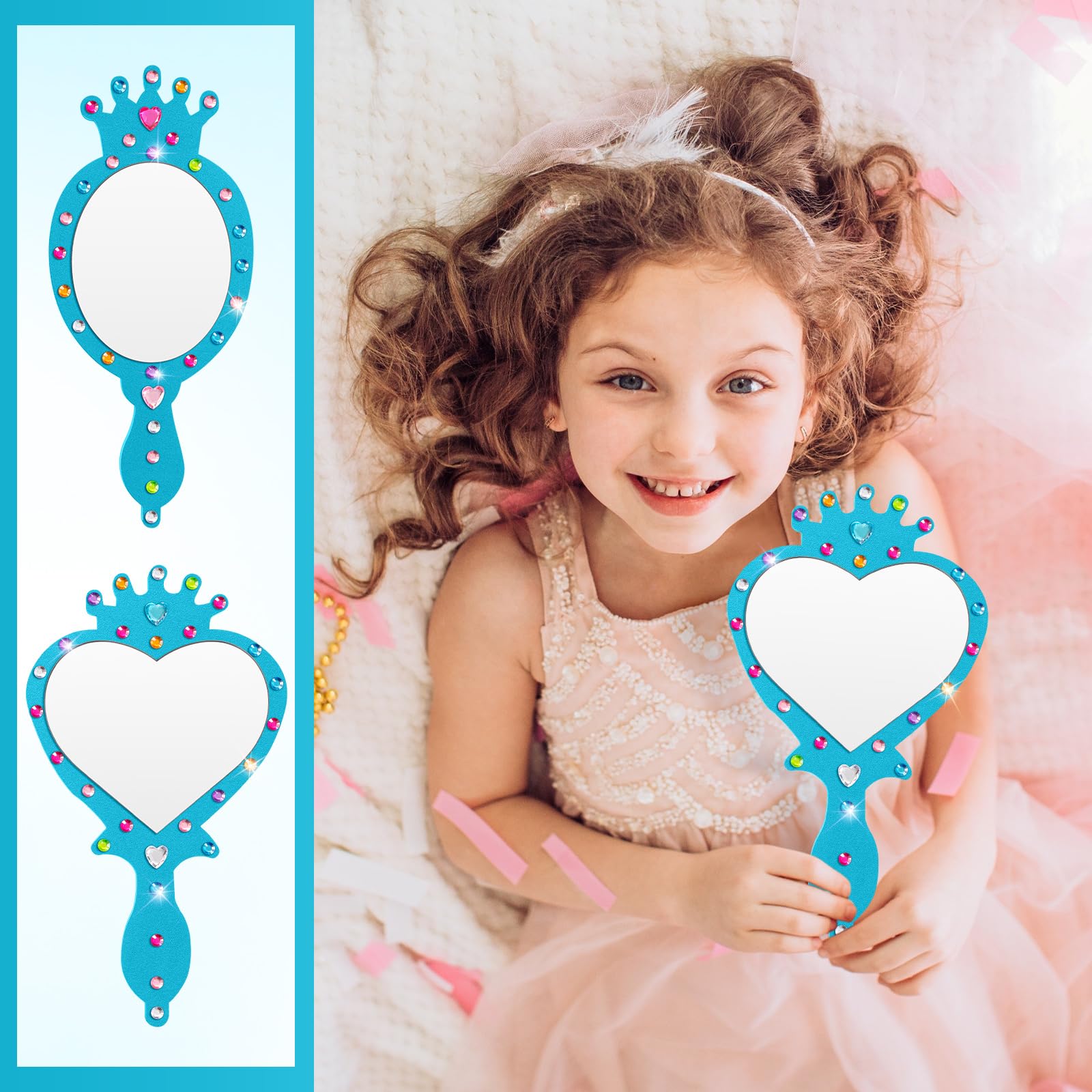 Geetery Lot de 20 miroirs incassables en mousse pour enfants - Décoration de fête - Bleu