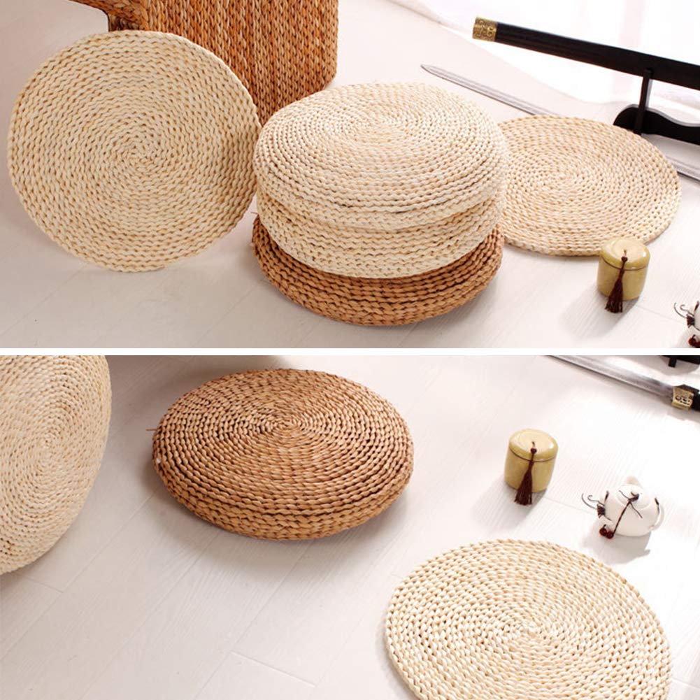 Cuscino Zafu per la meditazione, in paglia, in stile di tatami giapponese, imbottito di ovatta di seta, Corn Peel, 45*45