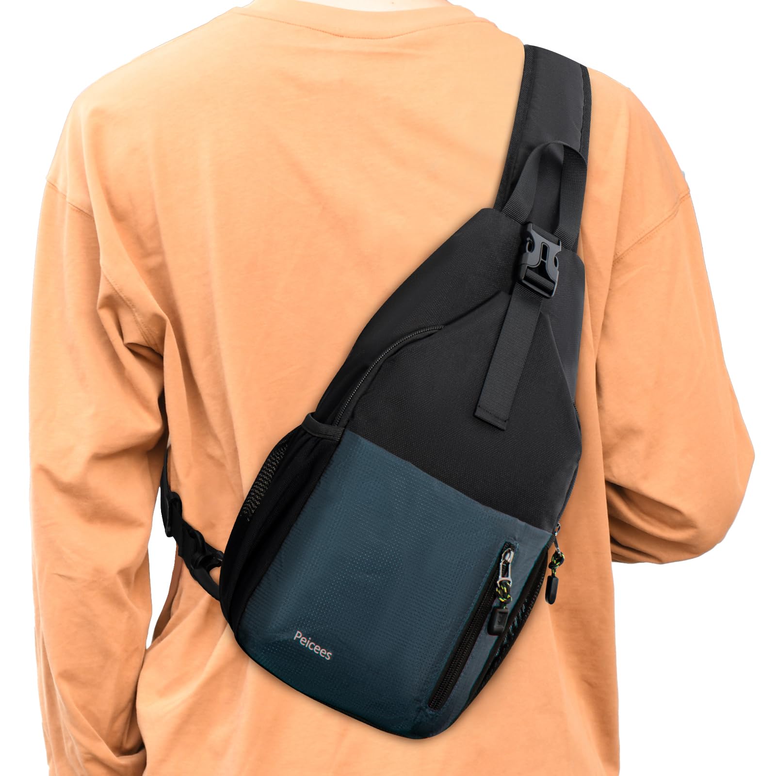Peicees Crossbody Sling Bag For Men Women Waterproof Hiking Backpack Shoulder Bags For Travel Man Daypack Lightweight Large