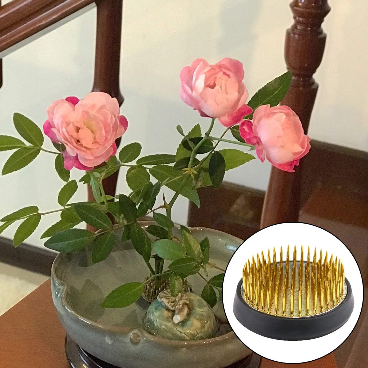 2 Pcs Flower Frog Round Flower Arranging Frog Spiky Frog Fixed Tools Art Floral Arrangement Holder for Flower Arrangement Art Home Office Decoration