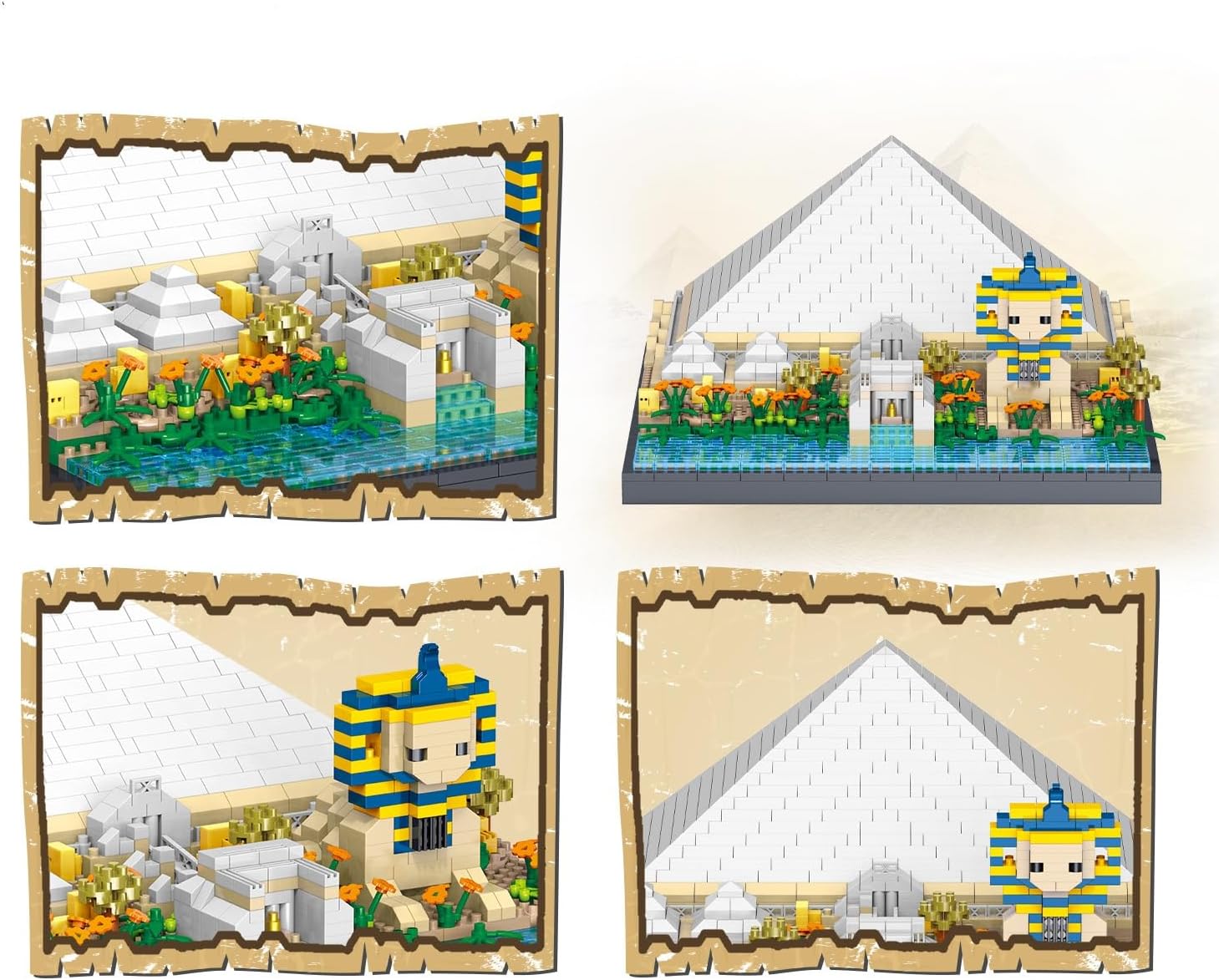 Egypt Sphinx Building Blocks Egyptian Giza Architecture Building Set World Famous Landmark Model Brick Kit 2273PCS