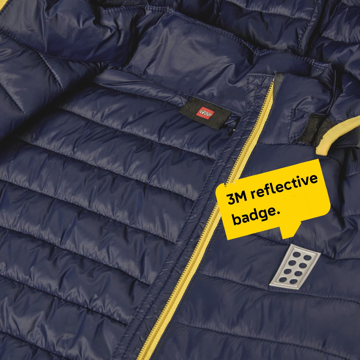 Kabooki LEGO® Gefütterte Jacke für Kinder - Winddichte Frühlings- und Herbstjacke mit Abnehmbarer Kapuze und Reflektoren | Bequeme LEGO® Jacke für Mädchen und Jungen