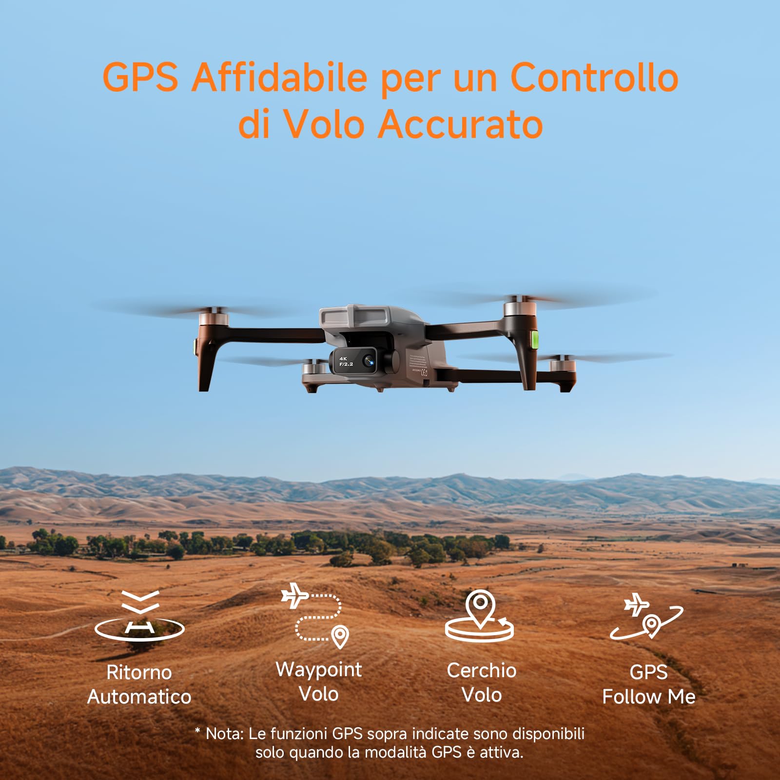 Ameta S20 Drone con Telecamera 4K Professionale, Drone GPS per Bambini e Adulti con Ritorno Automatico/ 50 Minuti/Modalità Intelligenti/Follow Me/Controllo Gesti, Mini Drones FPV Meno di 249g