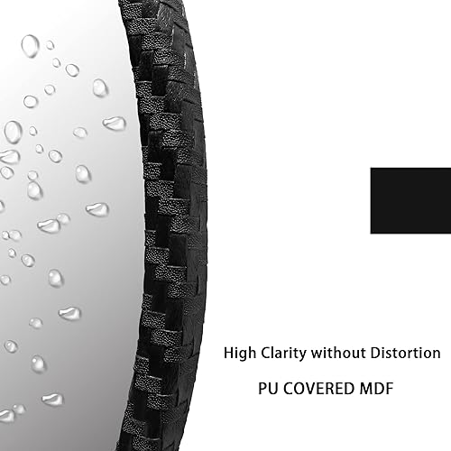 Miniatura 3 de KOSSMAI Espejos de pared con marco de MDF decorativos ovalados y cubiertos de poliuretano, color negro