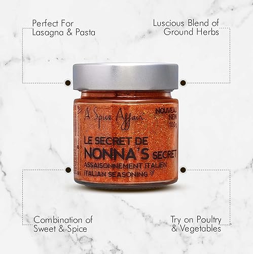 Miniatura 2 de A Spice Affair 's Nonna's Secret - Mezcla de condimentos italianos y especias 3.53 oz (3.5 onzas) - Especias de condimento italiano
