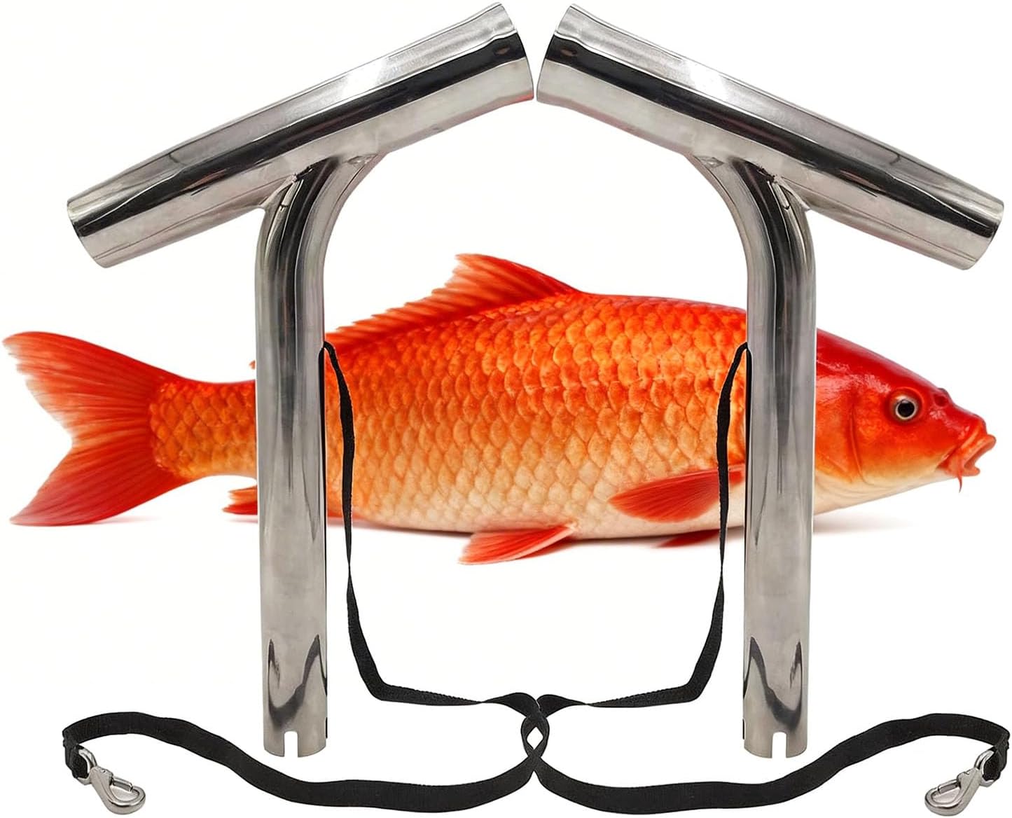 Stainless Steel Outrigger Fishing Rod Holders with Rope - 2PCS Marine Grade Pole Holders for Boat, Yacht, Kayak - Saltwater & Freshwater Compatible