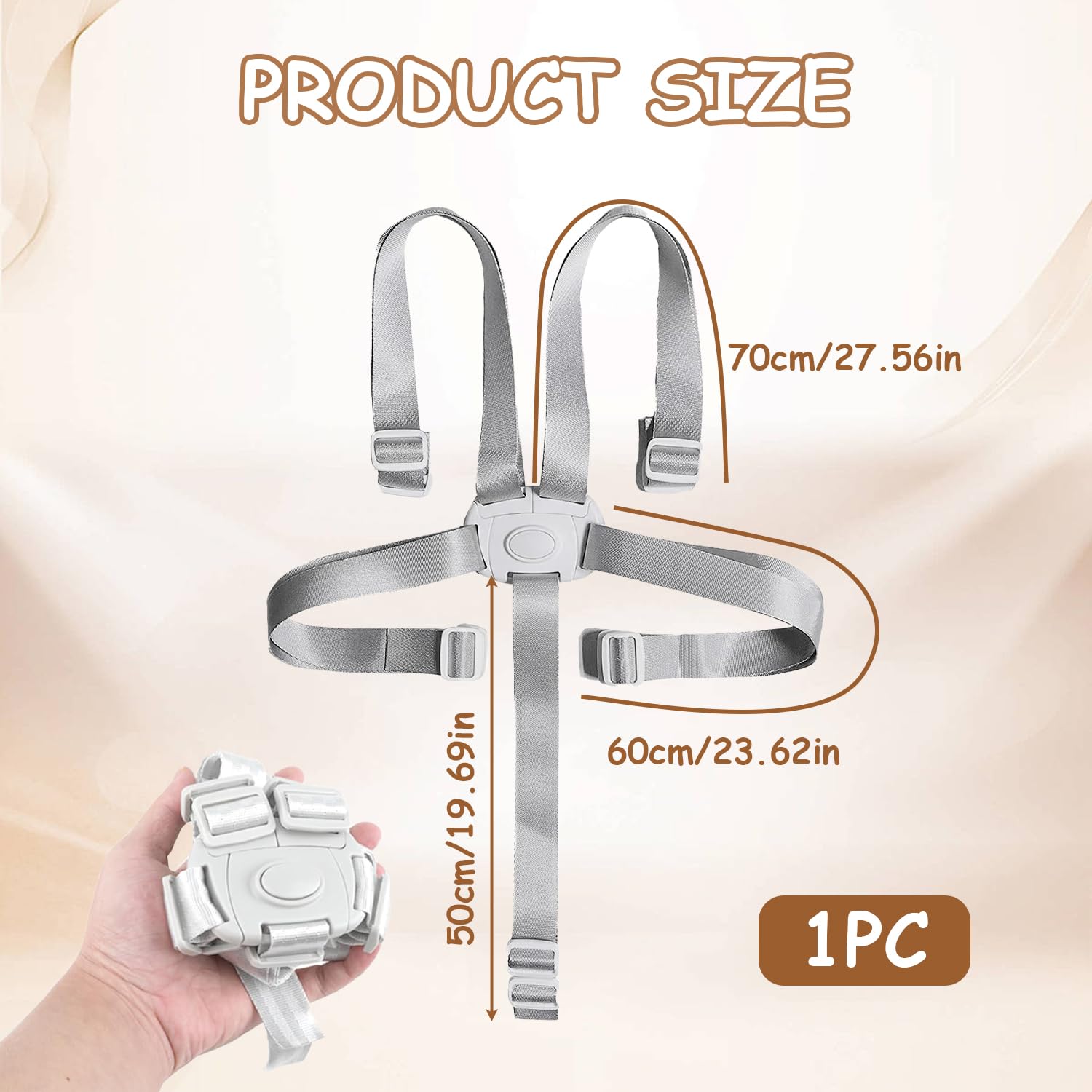 1 Pcs Harnais Chaise Haute Beb, Ceinture de sécurité à 5 points Sangle de Sécurité pour Chaise Haute harnais pour Ceinture sécurités de rechange Sangles de Universel Rechange Adaptable Pour Haise
