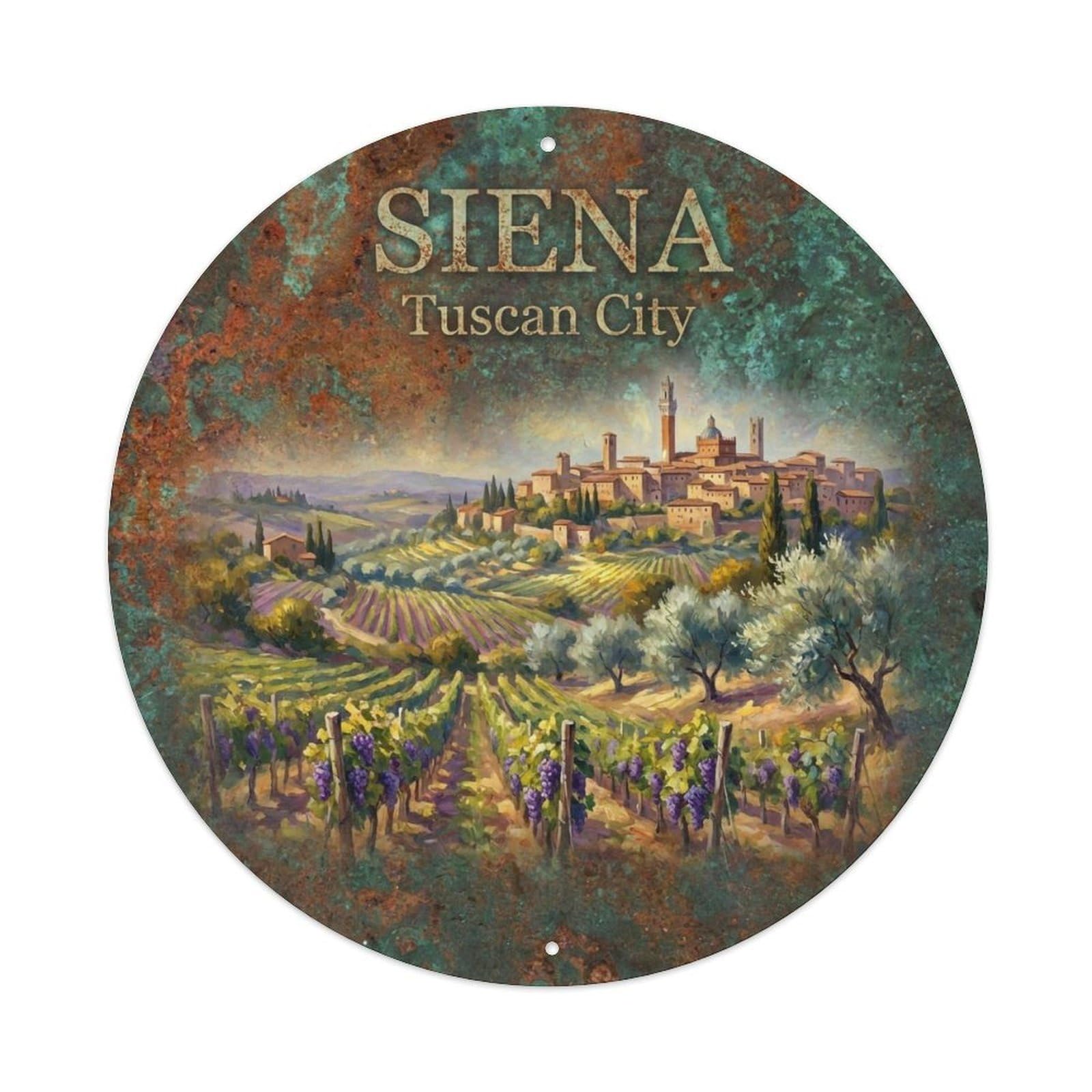 Vintage Travel Siena Italy Artistry Metal Tin Sign