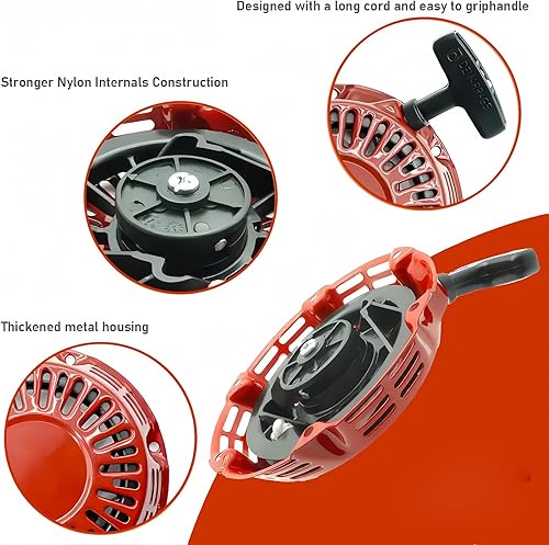 Miniatura 5 de FDJ repuesto de arranque de retroceso para Honda., Rojo