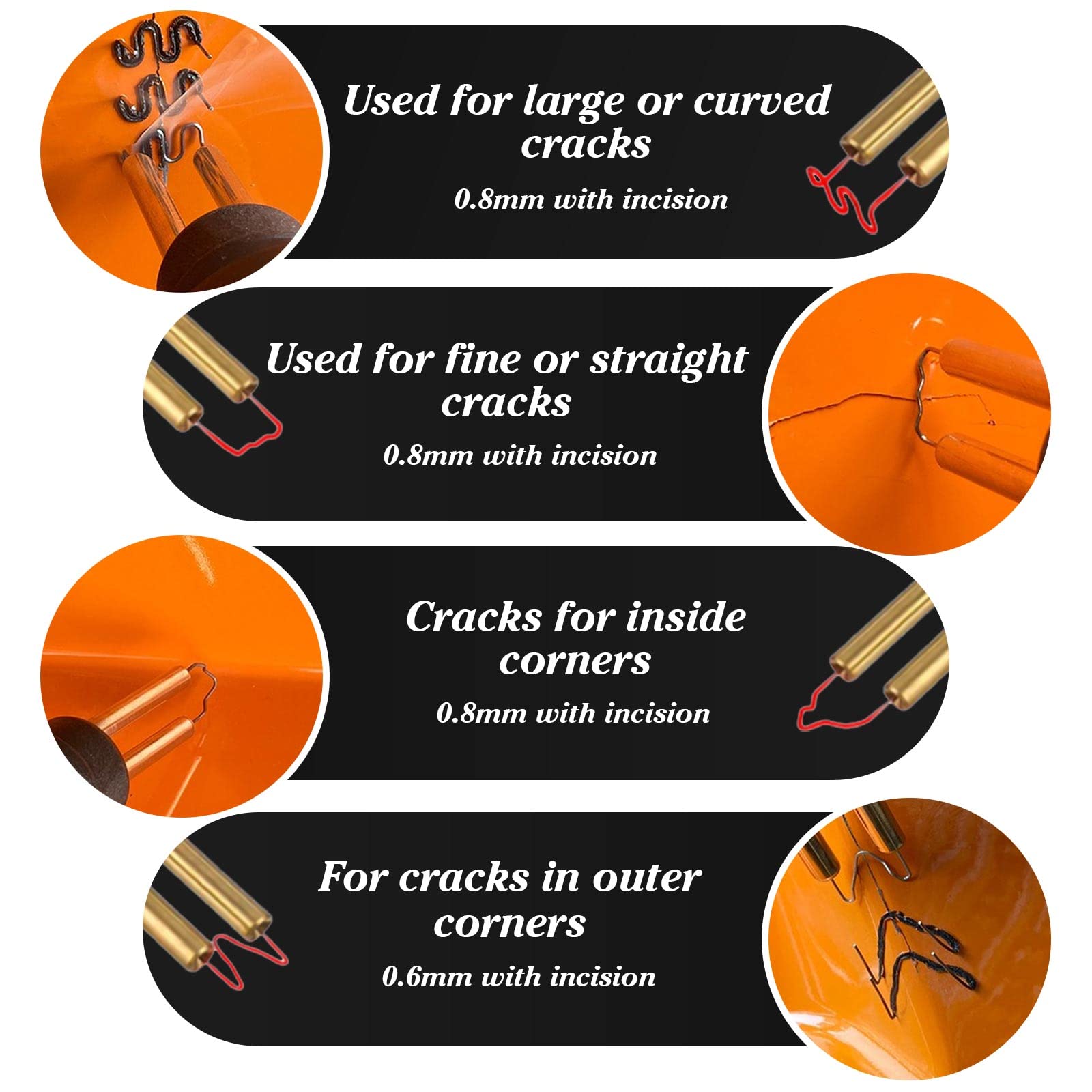 1200 Graffette Saldatura Plastica Per Paraurti Auto - 0.8mm E 0.6mm, Per Riparazioni Fai-Da-Te - Foto 7