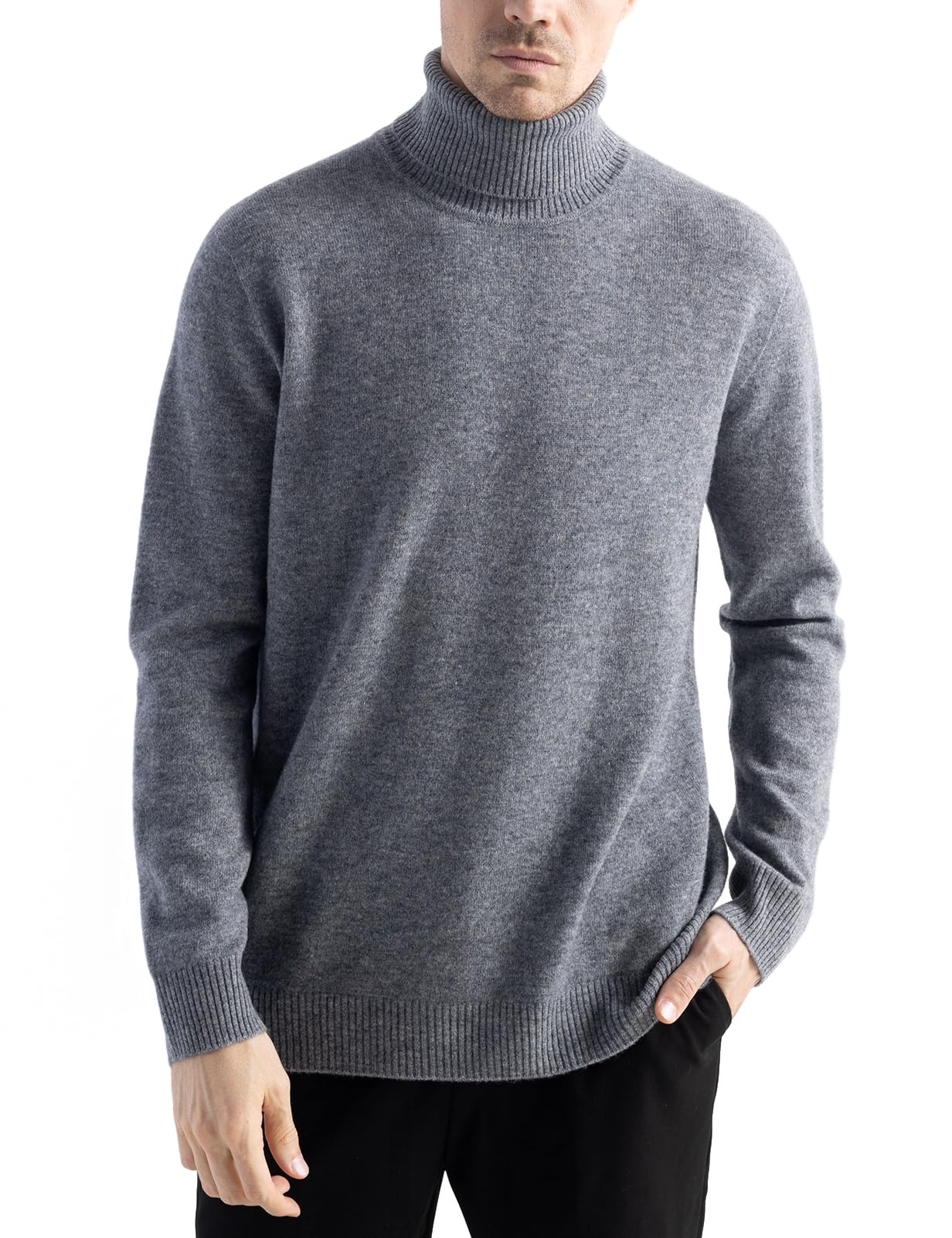 Chanyarn Herren-Pullover aus 100 % Merinowolle, für Herbst und Winter, erste Linie, bereit zum Tragen, hoher Halsausschnitt, langärmelig, nahtloser Strickpullover