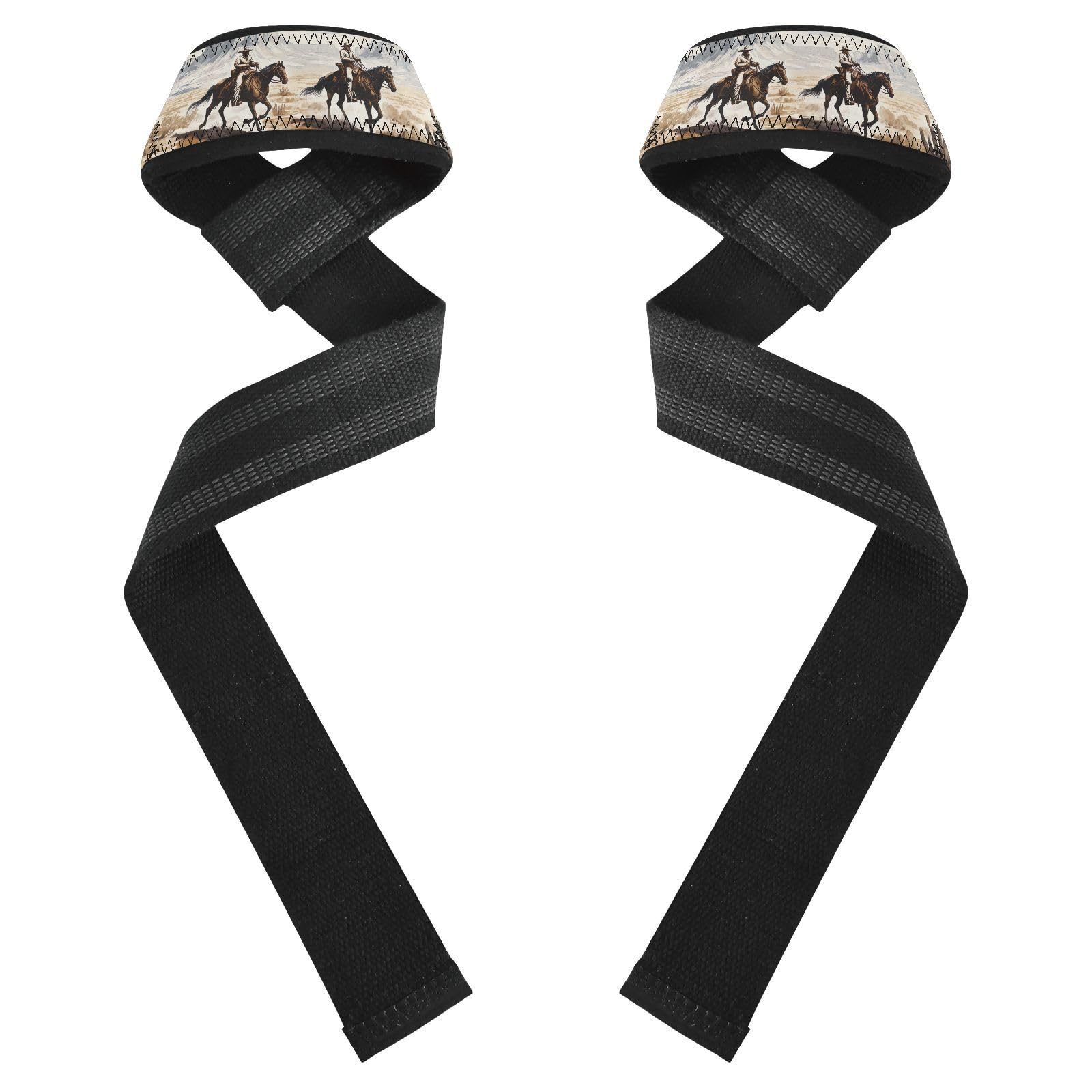 Nander Desert Tribe Cowboy Wrist Straps for Weightlifting,Lifting Straps with Neoprene Cushioned Wrist Padded and Anti-Skid Silicone for Strength Training,Bodybuilding,Deadlifting