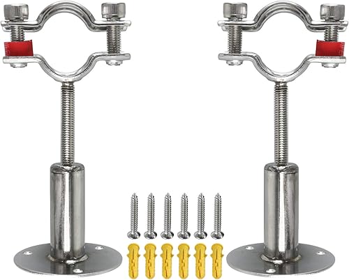 Miniatura 6 de Homend Soporte de tubo de acero inoxidable, abrazadera de soporte de tubo ajustable para tubo de 0.984 in de diámetro (34 pulgadas), juego de 2