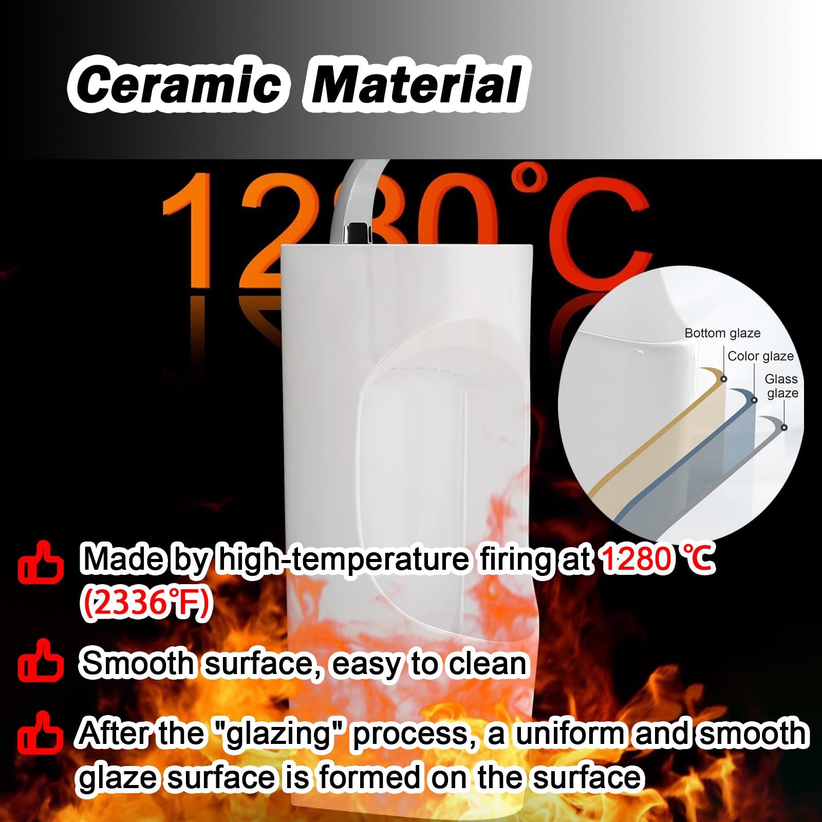 Urinario de pared para hombre con lavabo, urinarios de esquina de cerámica fáciles de limpiar para hombres, para garaje/sótano/escuelas/estudio