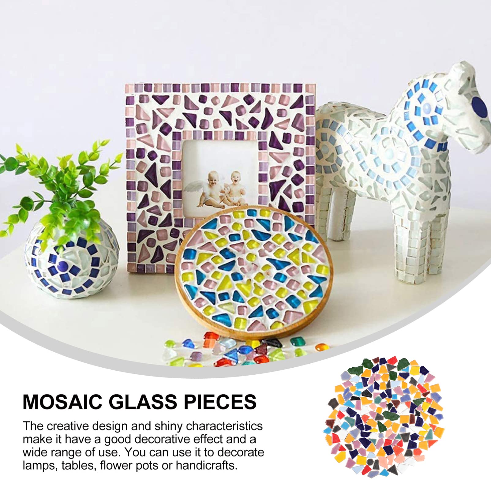 Piezas de Mosaico Cerámico DIY Surtido 200g Azulejos Esmaltados