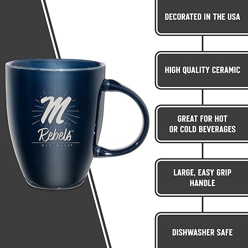 Vista 143 de Rico Industries NCAA - Taza de cerámica con grabado láser, 18 onzas, café y té