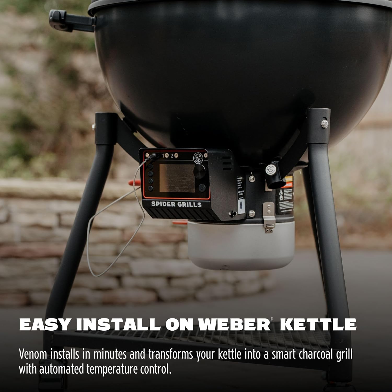 Spider Grills Venom Fan-Powered Temperature Controller with Wi-Fi and App Control for Weber Kettle Grills