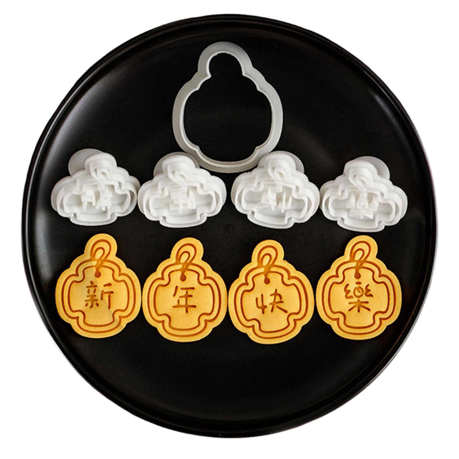 MICFENY New Year Fondant Cookie Stamp Snake Themed Biscuit Mould Baking Mold for Cake Sugarcraft Tool