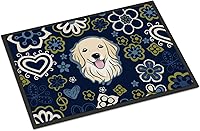 Vista 44 de Caroline's Treasures BB1449JMAT - Tapete de bienvenida de carlino negro, 24 x 36 pulgadas, tapete azul para puerta delantera, para interiores